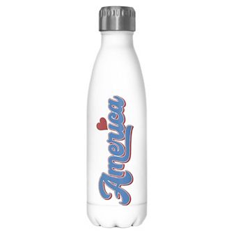 America Retro Text Graphic Stainless Steel Bottle
