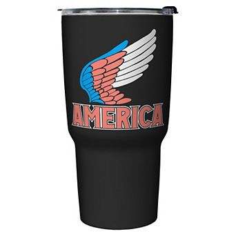 America Text Stainless Steel Graphic Travel Mug