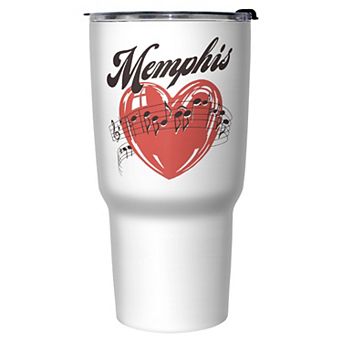 Memphis Music Heart Graphic Travel Mug
