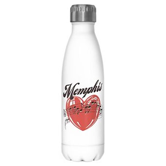 Memphis Music Heart Graphic Stainless Bottle