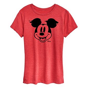 Disney's Mickey Mouse Women's Face Glitch Graphic Tee