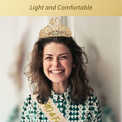 40th Birthday Sash And Tiara For Women - Fabulous Glitter Sash + Forest