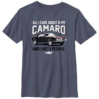 Boys All I Care About Is My Camaro And I Like 3 People Graphic Tee