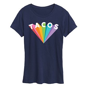 Women's Tacos Colorful Rays Graphic Tee