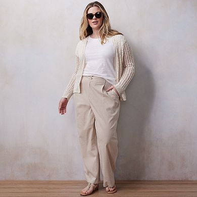 Plus Size LC Lauren Conrad Flounce Cardigan