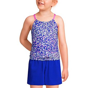 Girls 2-16 Lands' End Chlorine Resistant Tankini Top and Woven Short Set
