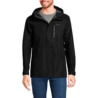 Men's Lands' End Waterproof Hooded Packable Rain Jacket