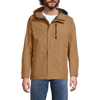 Men's Lands' End Waterproof Hooded Packable Rain Jacket