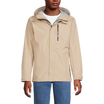 Men's Lands' End Waterproof Hooded Packable Rain Jacket