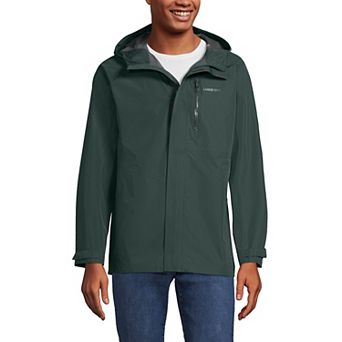 Men's Lands' End Waterproof Hooded Packable Rain Jacket