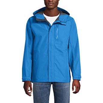 Men's Lands' End Waterproof Hooded Packable Rain Jacket