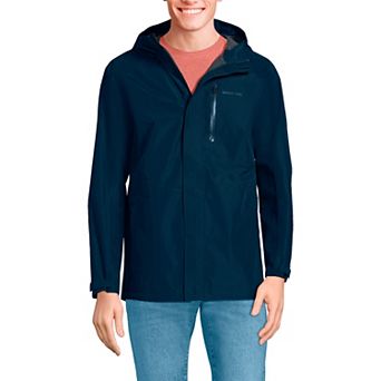 Men's Lands' End Waterproof Hooded Packable Rain Jacket