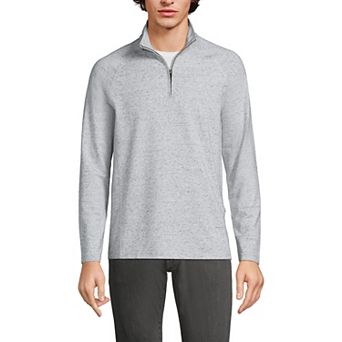Men's Lands' End Long Sleeve Raglan French Terry Quarter Zip Sweatshirt