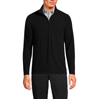 Men's Lands' End Long Sleeve Raglan French Terry Quarter Zip Sweatshirt