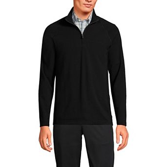 Men's Lands' End Long Sleeve Raglan French Terry Quarter Zip Sweatshirt