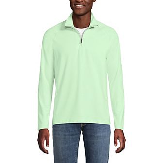 Men's Lands' End Long Sleeve Raglan French Terry Quarter Zip Sweatshirt