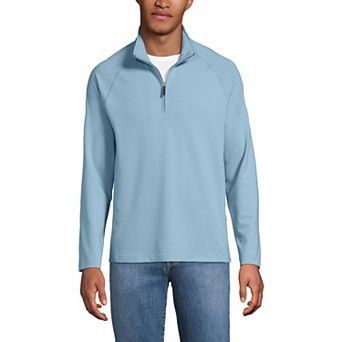 Men's Lands' End Long Sleeve Raglan French Terry Quarter Zip Sweatshirt