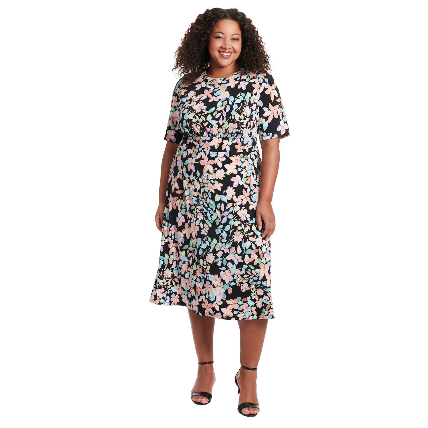 London Times Women's Inset Waist Midi Short Botswana
