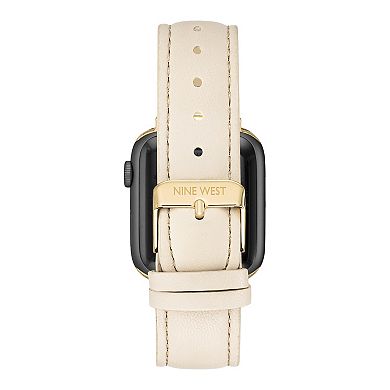 Nine West Women's Smooth Faux Leather Band designed for Apple Watch