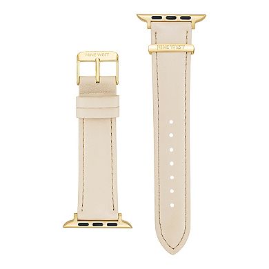 Nine West Women's Smooth Faux Leather Band designed for Apple Watch