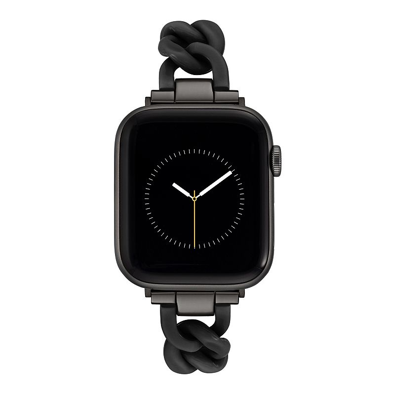 Nine West Women's Plastic Chain Link Bracelet designed for Apple Watch®, Size: Small, Black