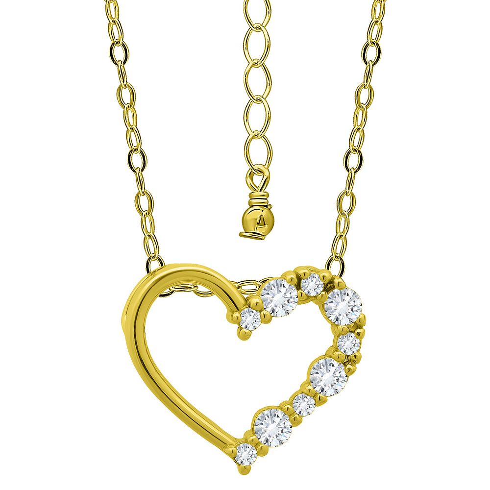 Aleure Precioso Sterling Silver Cubic Zirconia Open Heart