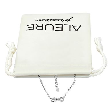 Aleure Precioso Sterling Silver Cubic Zirconia Infinity Necklace