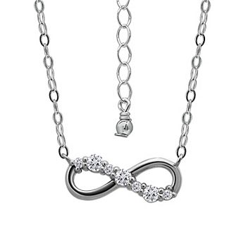 Aleure Precioso Sterling Silver Cubic Zirconia Infinity Necklace