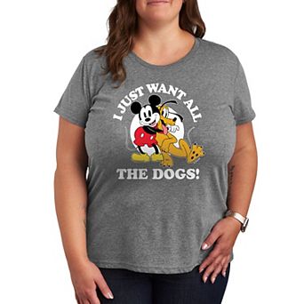 Disney's Mickey Mouse & Pluto Plus Just Want All Dogs Graphic Tee
