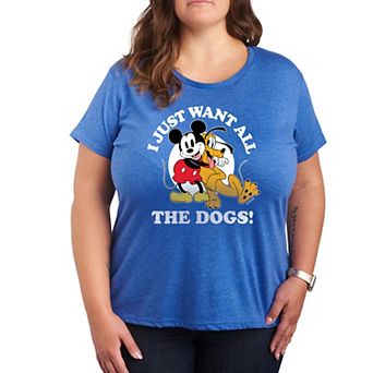 Disney's Mickey Mouse & Pluto Plus Just Want All Dogs Graphic Tee