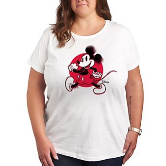 Disney's Mickey Mouse Plus Retro Glitch Graphic Tee