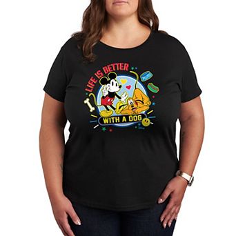 Disney's Mickey Mouse & Pluto Plus Life Is Better With A Dog Graphic Tee