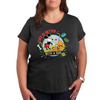 Disney's Mickey Mouse & Pluto Plus Life Is Better With A Dog Graphic Tee