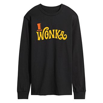 Men's Willy Wonka Retro Logo Long Sleeve Graphic Tee
