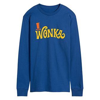 Men's Willy Wonka Retro Logo Long Sleeve Graphic Tee