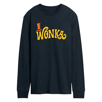 Men's Willy Wonka Retro Logo Long Sleeve Graphic Tee