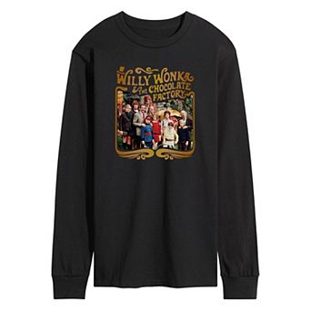 Men's Willy Wonka Cast Photo Long Sleeve Graphic Tee