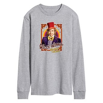 Men's Willy Wonka Frame Long Sleeve Graphic Tee