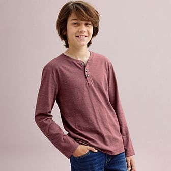 Boys 8-20 Sonoma Goods For Life® Supersoft Long Sleeve Henley Tee in Regular and Husky
