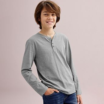 Boys 8-20 Sonoma Goods For Life® Supersoft Long Sleeve Henley Tee in Regular and Husky