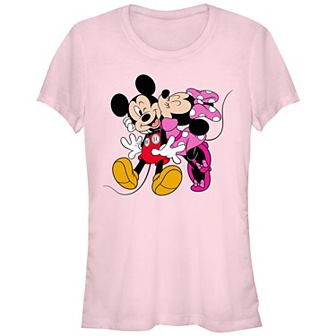 Disney's Minnie Mouse Kissing Mickey Juniors' Graphic Tee