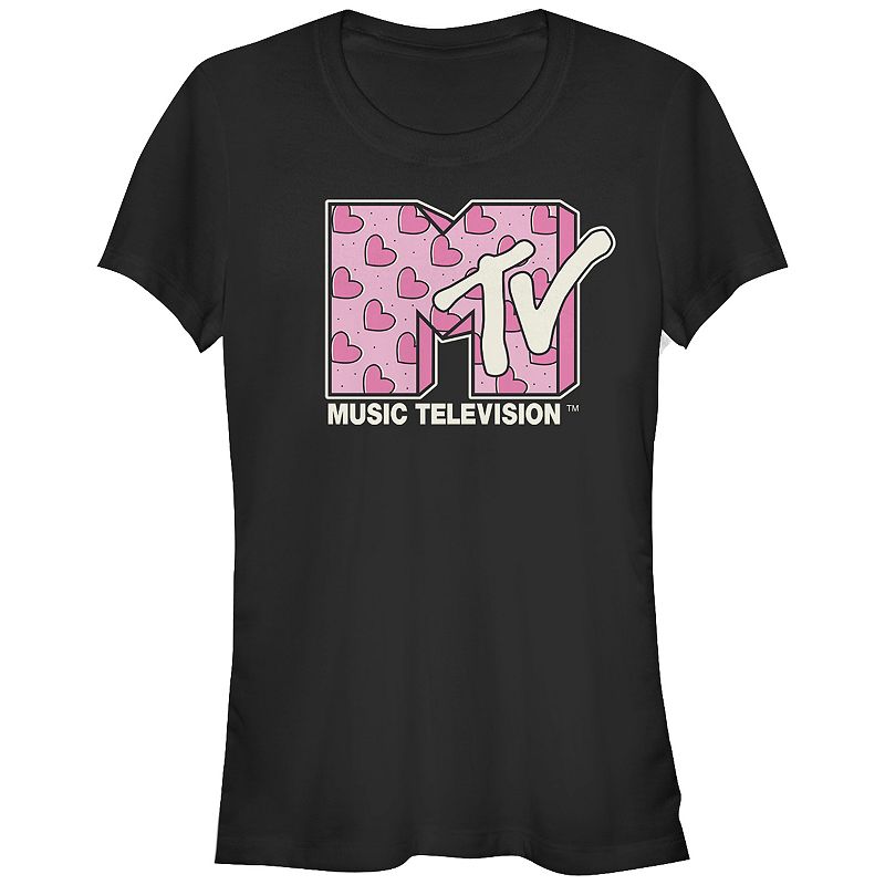 Juniors' MTV Heart Print Logo Graphic Tee, Girl's,