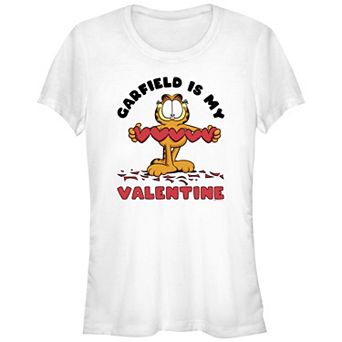 Juniors' Garfield Is My Valentine Graphic Tee