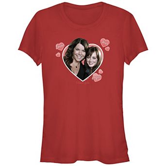 Juniors' Gilmore Girls Lorelai And Rory's Heart Graphic Tee