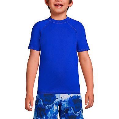 Boys 2-20 Lands' End Husky Chlorine Resistant Short Sleeve UPF 50 Rash Guard