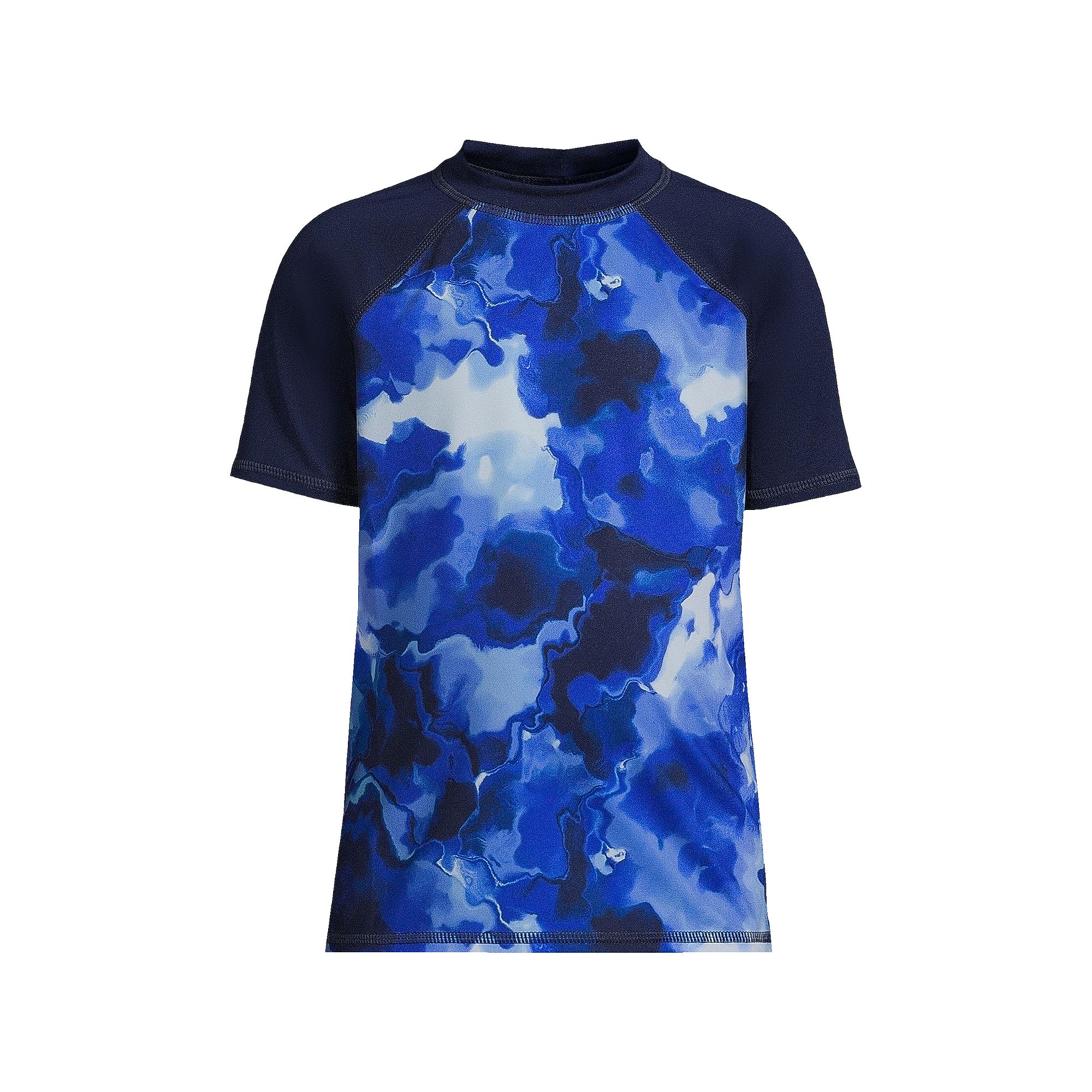 Boys 2-20 Lands End Husky Chlorine Resistant Short Sleeve UPF 50 Rash Guar