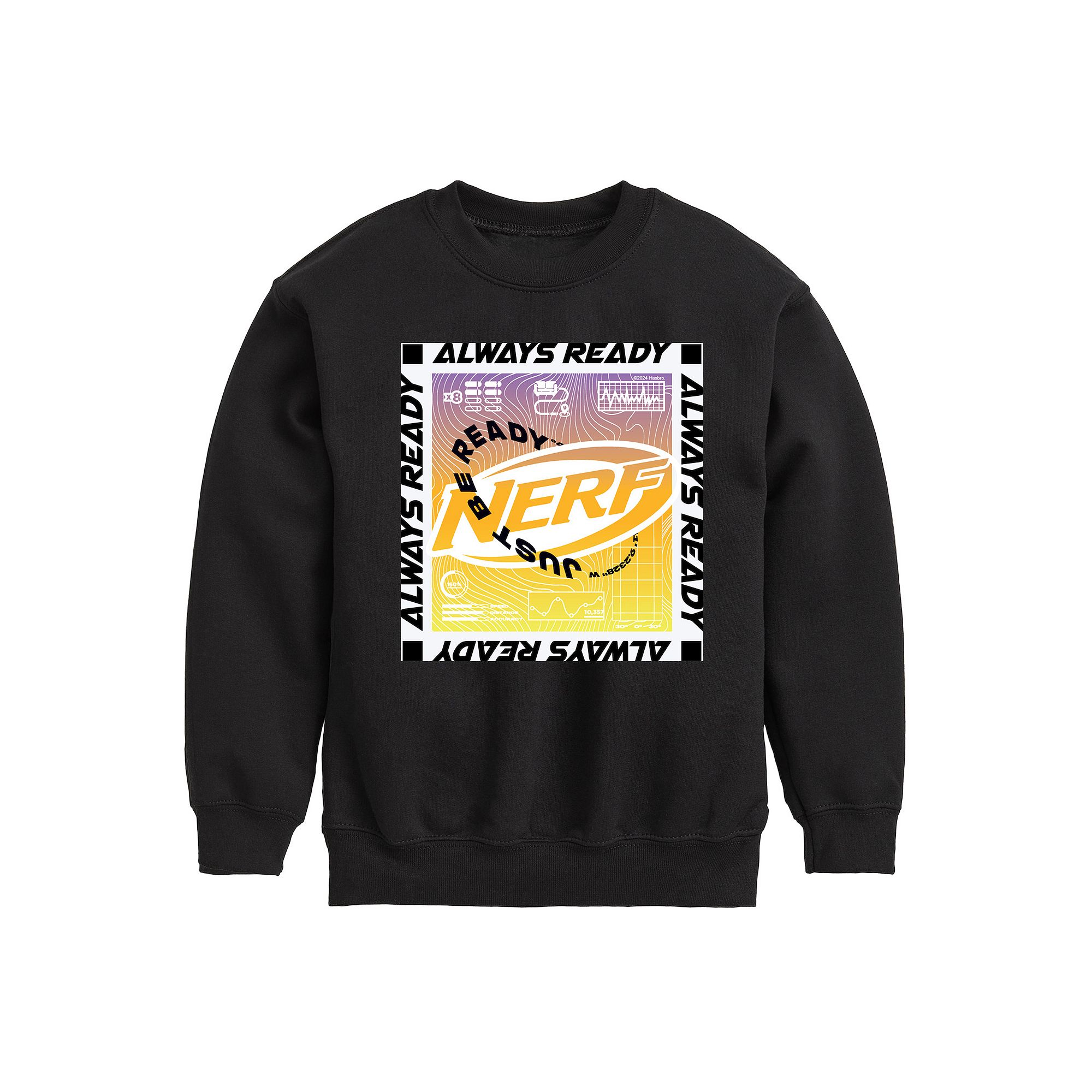 Boys 8-20 Nerf Just Be Ready Fleece Sweatshirt, Boys, Size: Small, Black