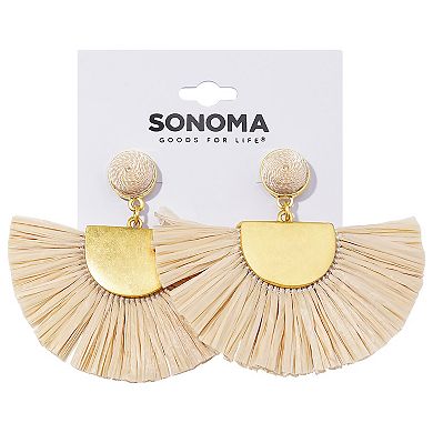 Sonoma Goods For Life® Gold Tone Raffia Fan Drop Earrings