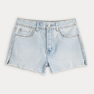 Juniors' Vanilla Star Studded Jean Shorts