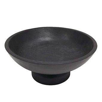 Everyday Decor Black Finish Pedestal Decorative Bowl Table Decor